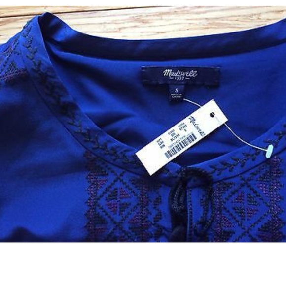 MADEWELL - NWT Silk Embroidered Dress - Picture 4 of 14